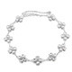 43" 4 Heart Flower Design Diamante Rhinestone Waist Chain Belts for Women Fashion Accessory - Silver